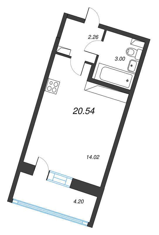 Студия 20,5 м²