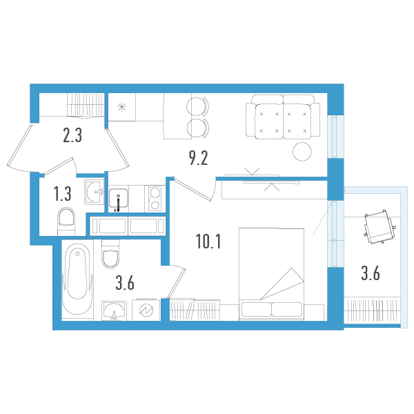 1 ккв 27,6 м²