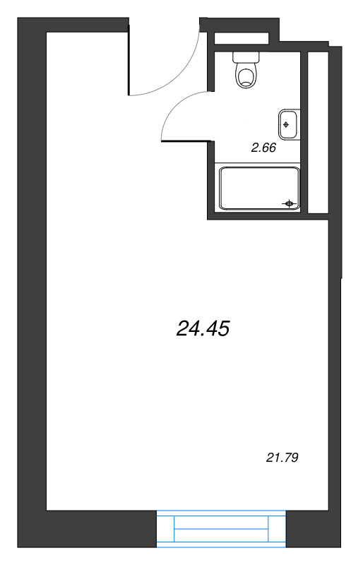 Студия 24,5 м²