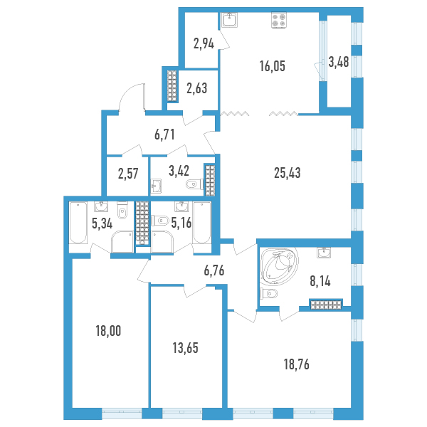 4 ккв (Евро) 137,3 м²