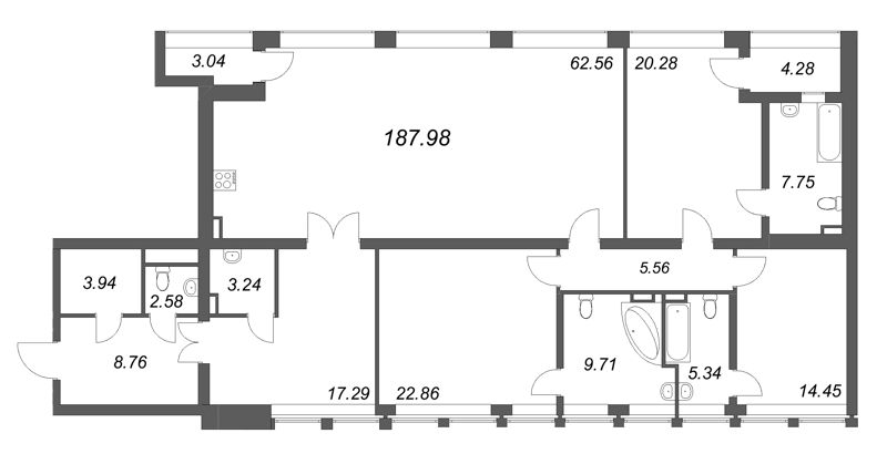5 ккв (Евро) 188 м²