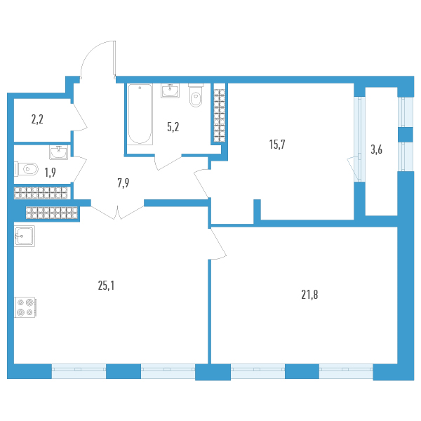 3 ккв (Евро) 81,6 м²