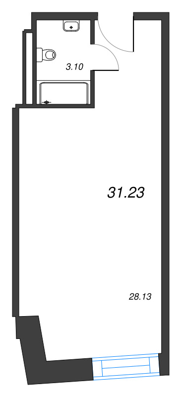 Студия 31,2 м²