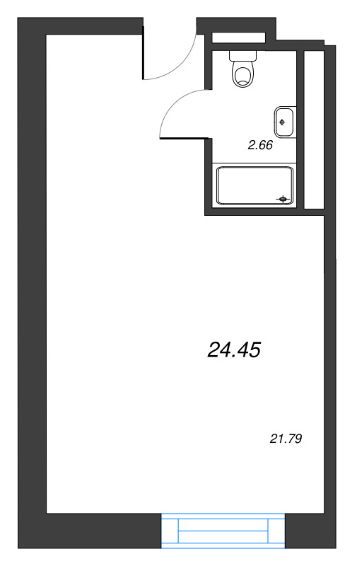 Студия 24,5 м²