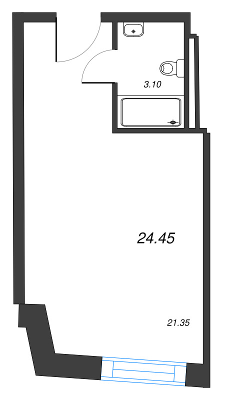 Студия 24,5 м²