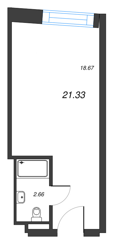 Студия 21,3 м²