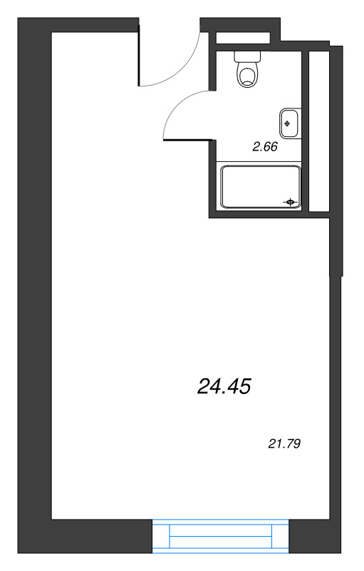 Студия 24,5 м²