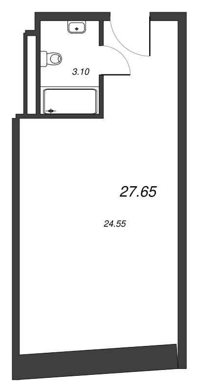 Студия 27,7 м²