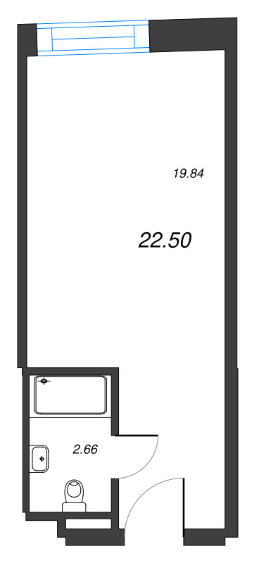 Студия 22,5 м²