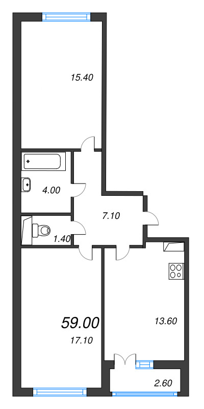 2 ккв 60,2 м²