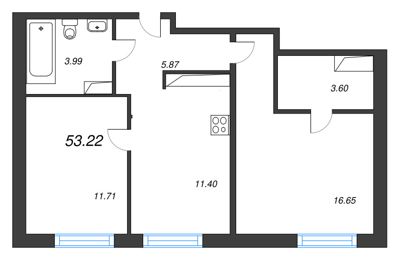 2 ккв 53,2 м²