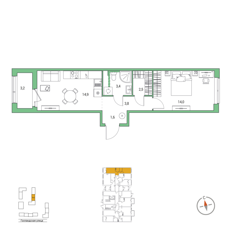 1 ккв 41,8 м²