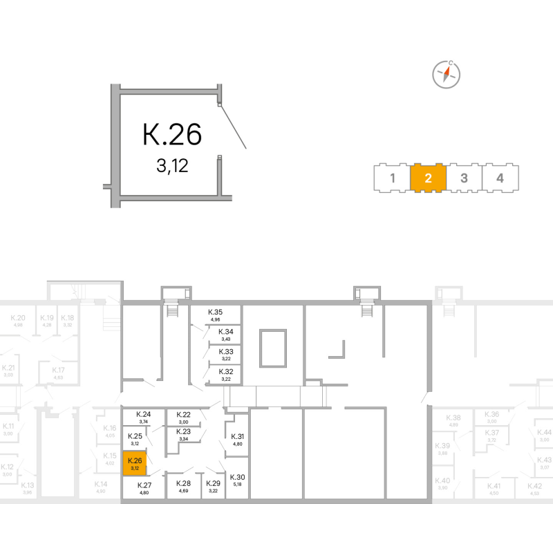 Кладовка 3,1 м²