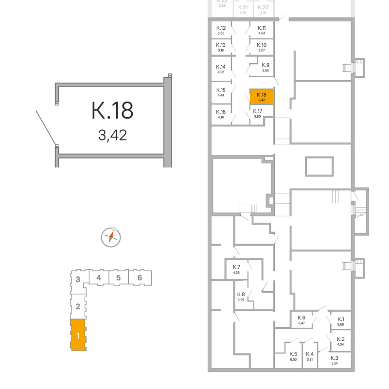 Кладовка 3,4 м²