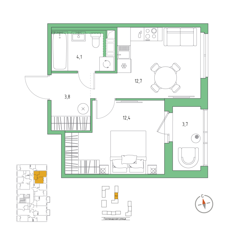 1 ккв 34,9 м²
