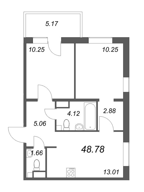 2 ккв 49,3 м²