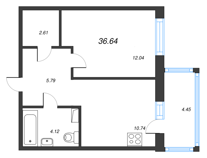 1 ккв 35,8 м²
