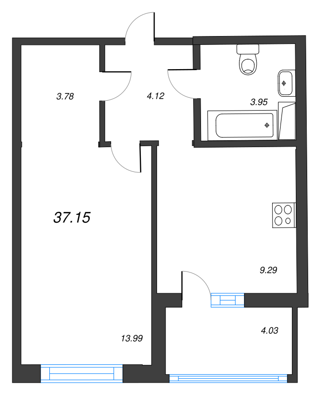 1 ккв 37,2 м²