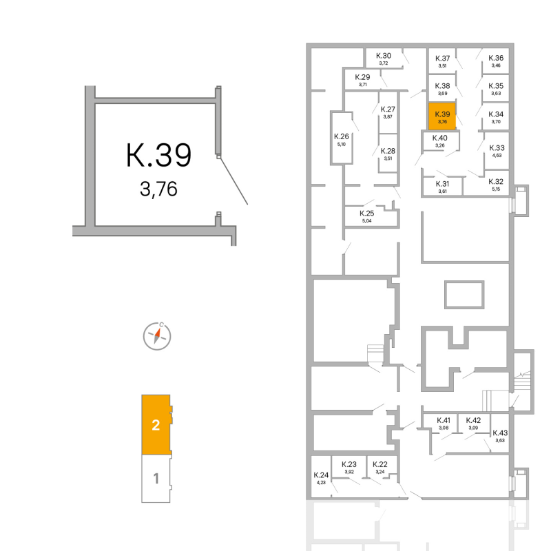Кладовка 3,8 м²