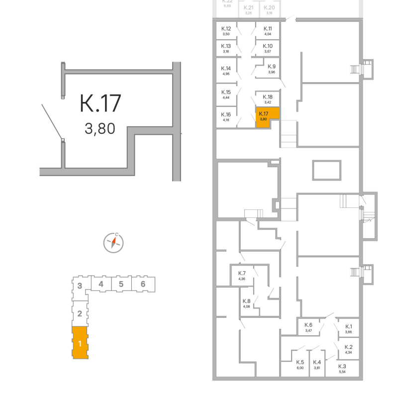 Кладовка 3,8 м²