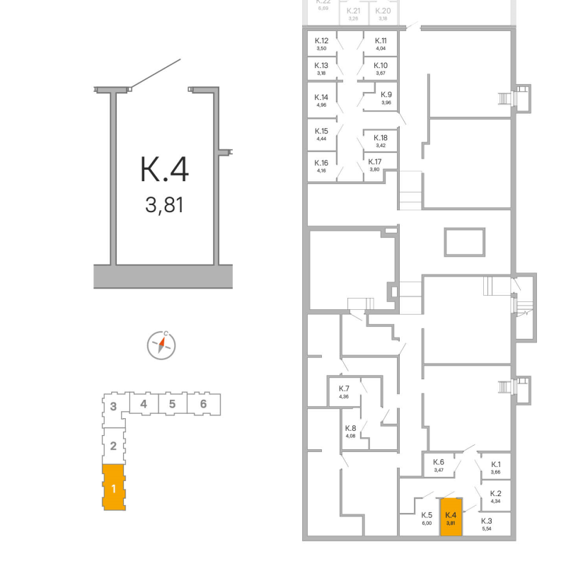 Кладовка 3,8 м²