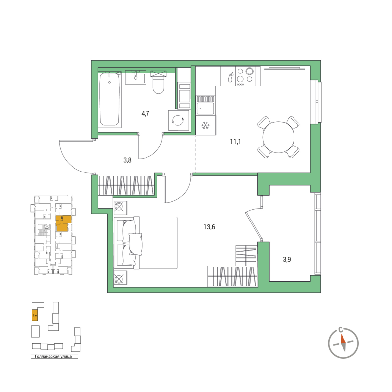 1 ккв 35,2 м²