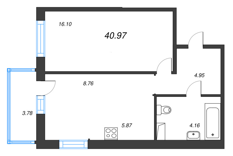 1 ккв 41 м²