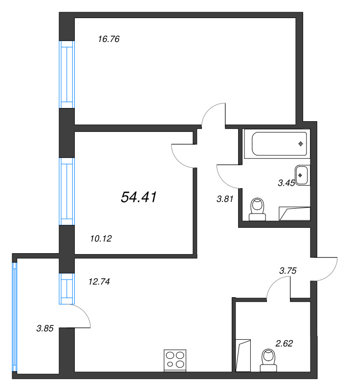 2 ккв 54,4 м²