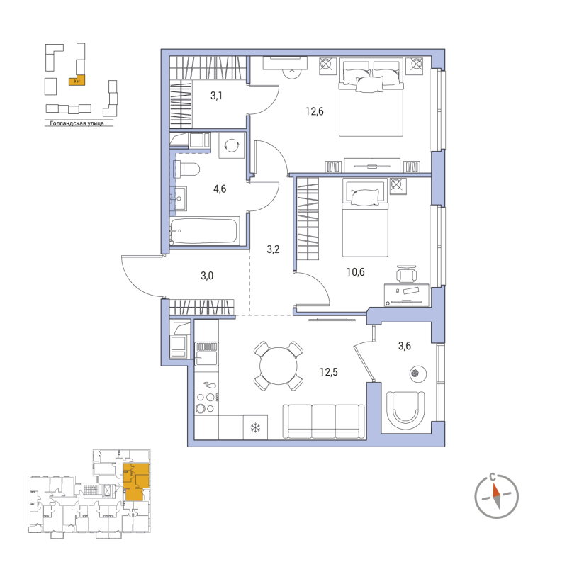 2 ккв 51,4 м²