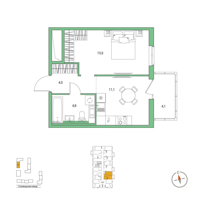 1 ккв 36,7 м²