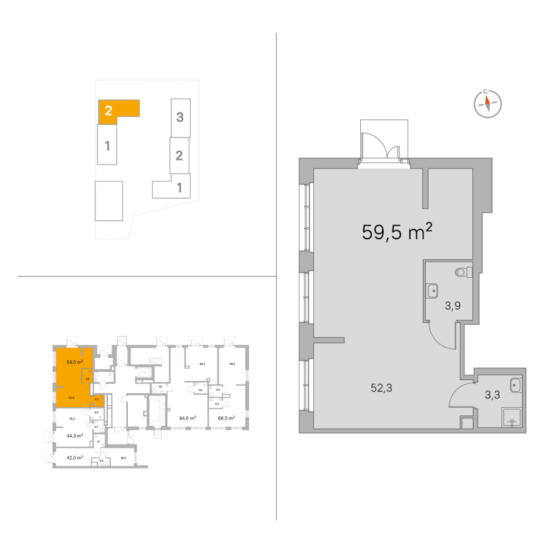 К. пом 59,5 м²