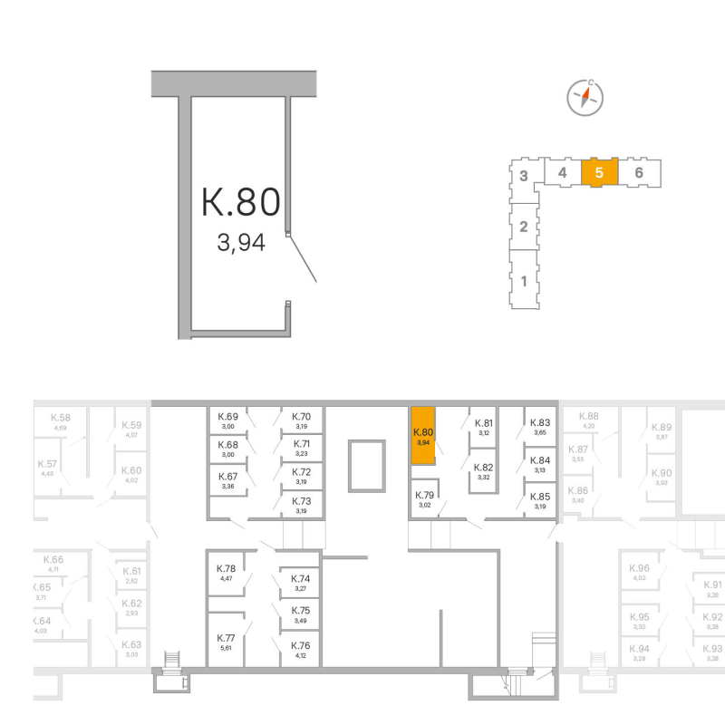 Кладовка 3,9 м²