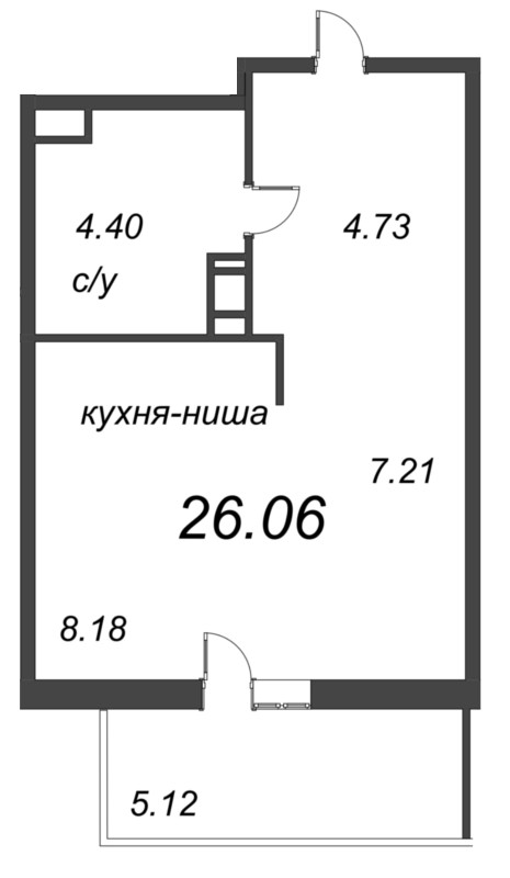 Студия 25,8 м²