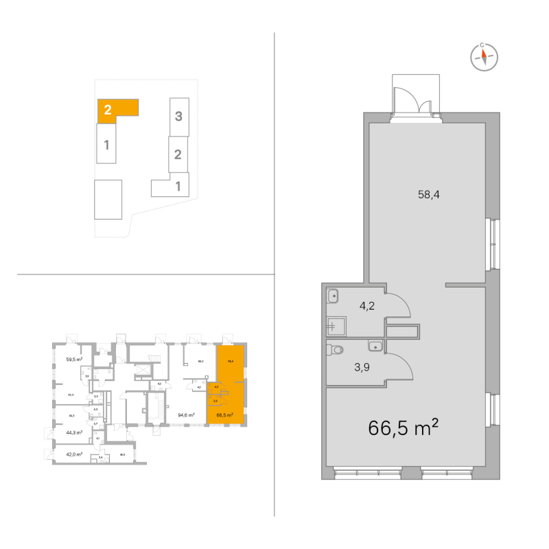К. пом 66,5 м²