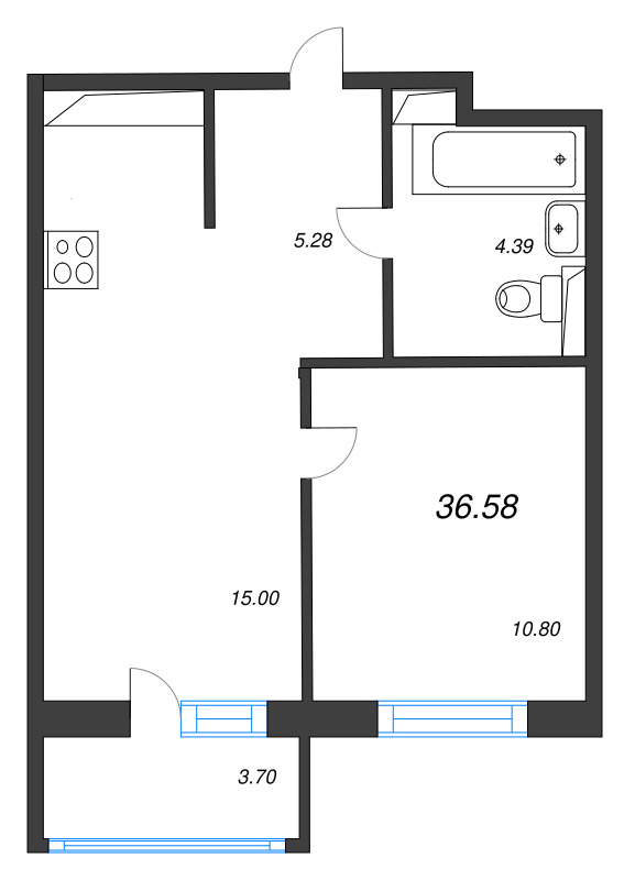 2 ккв (Евро) 36,6 м²
