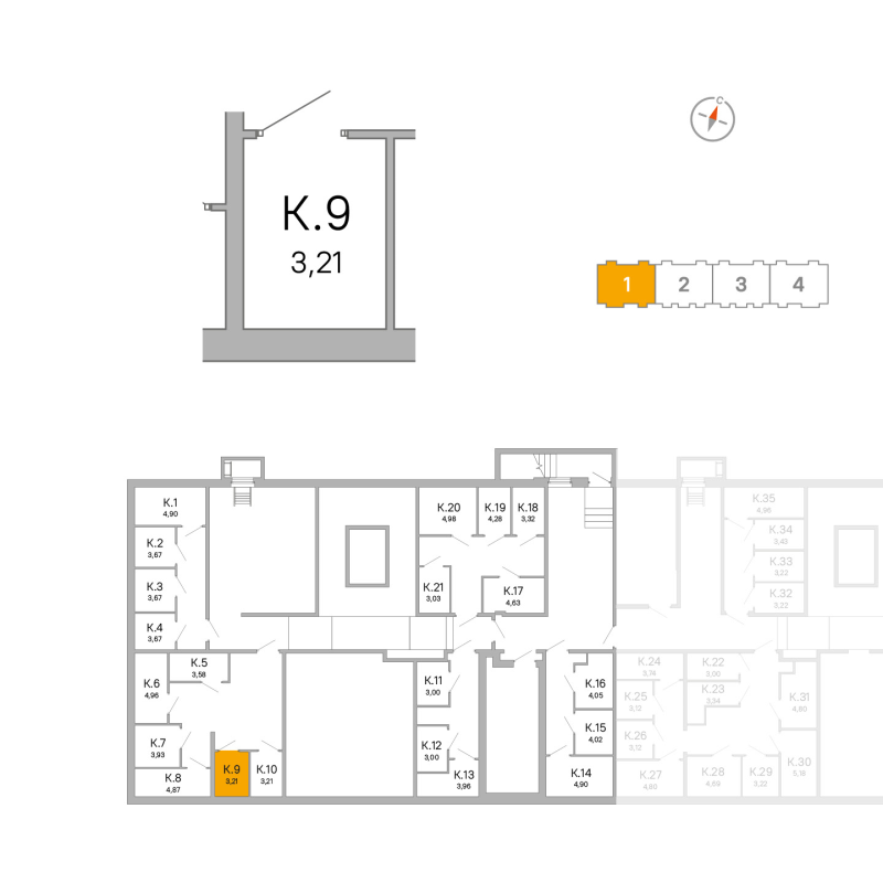 Кладовка 3,2 м²