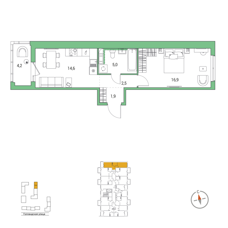 1 ккв 43 м²