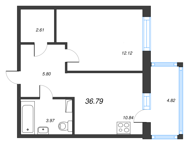 1 ккв 36,1 м²