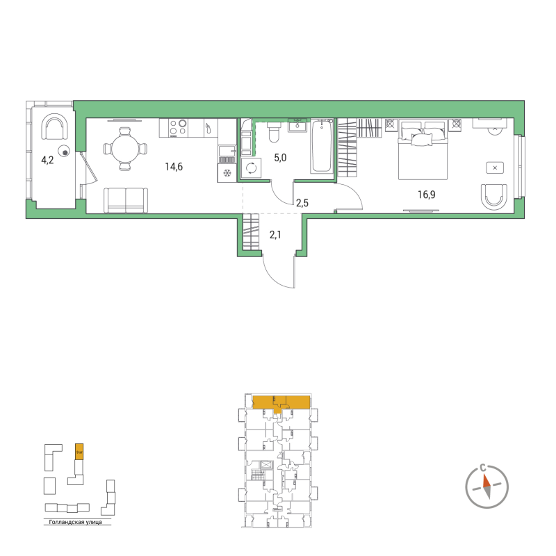 1 ккв 43,2 м²