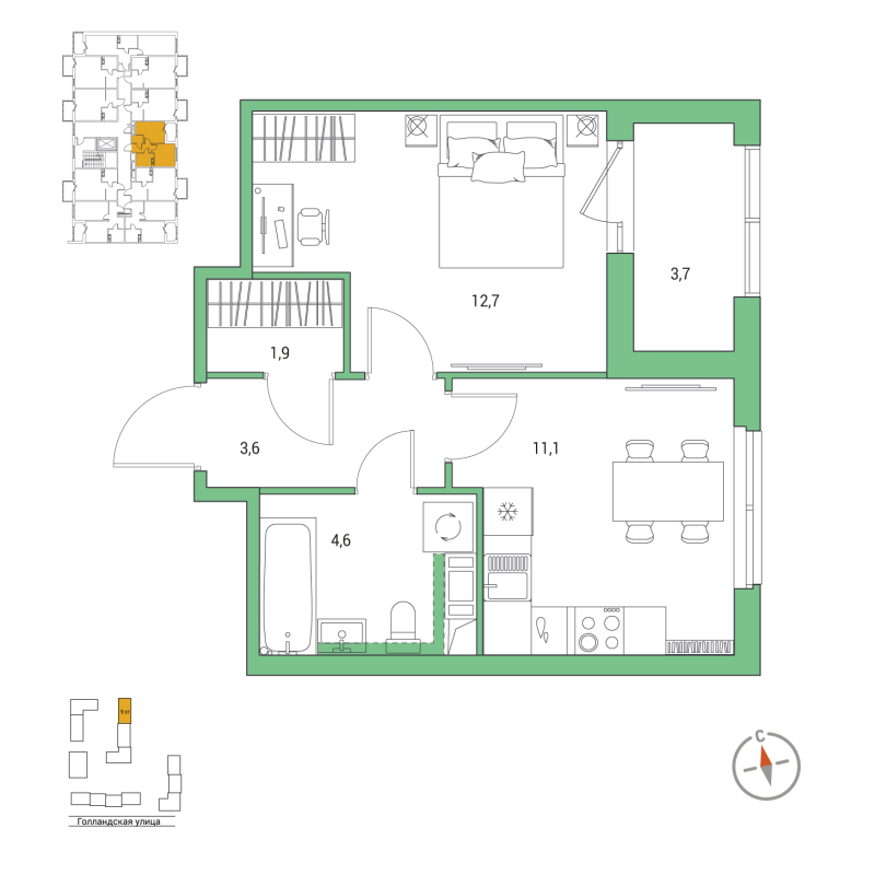 1 ккв 35,8 м²
