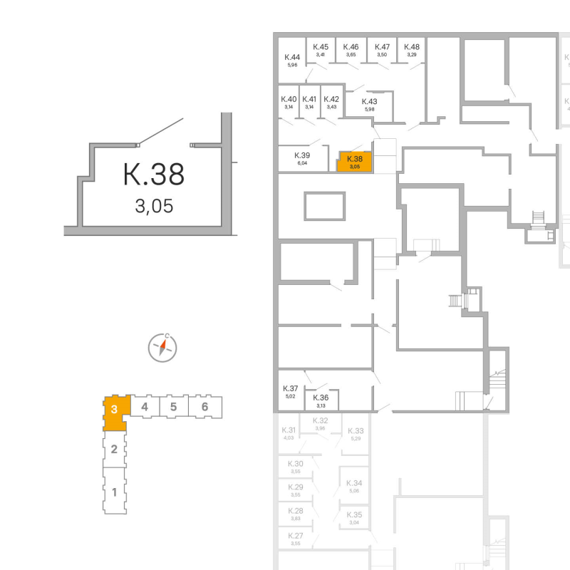 Кладовка 3,1 м²
