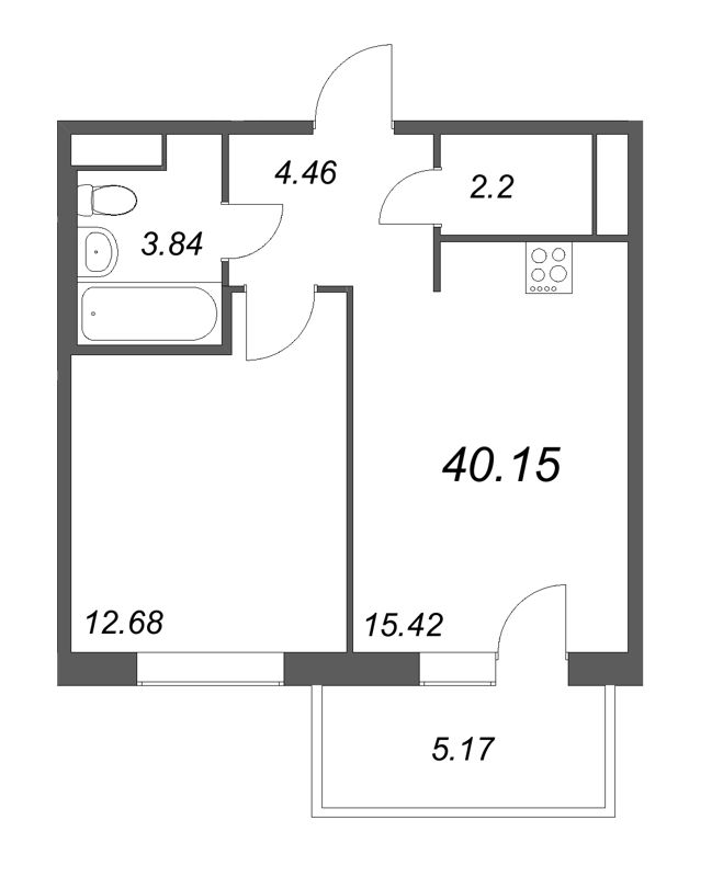 2 ккв (Евро) 39,7 м²