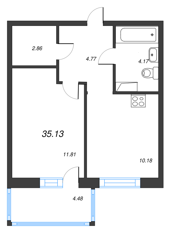 1 ккв 35,2 м²